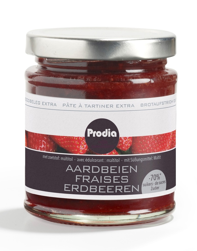 Prodia pâte à tartiner extra 215g fraise pauvre en sucre | Revogan B2B